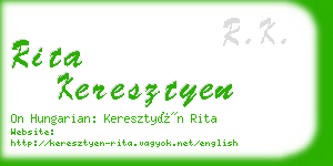 rita keresztyen business card